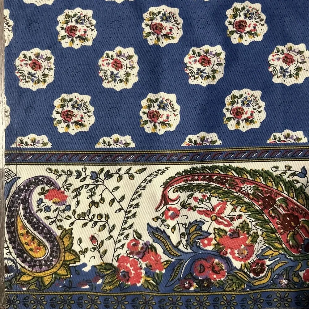 Williams Sonoma Cotton Apron W/Pockets Beautiful Multicolor Floral & Paisley